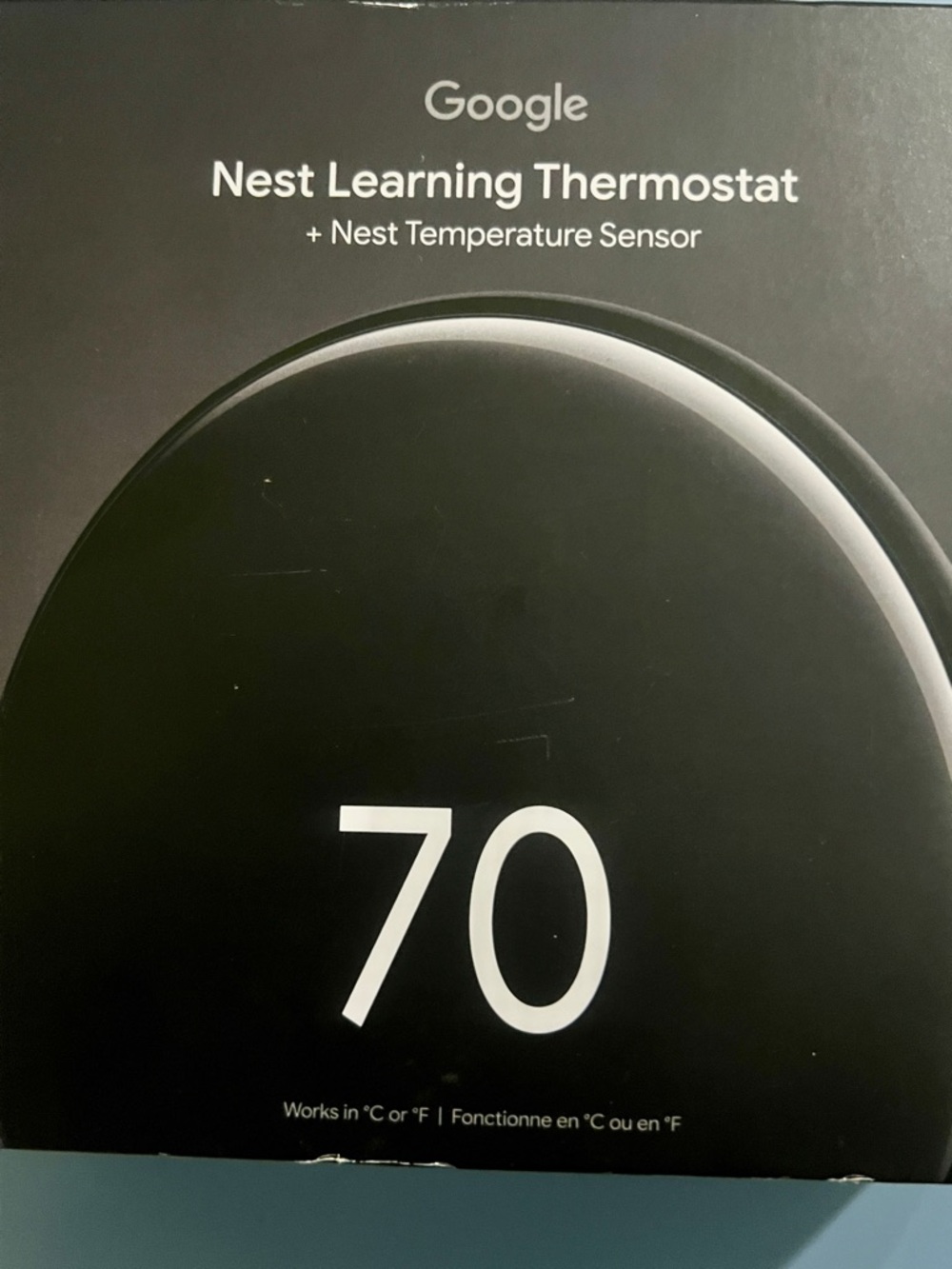 Google Nest Learning Thermostat - Black and White Display